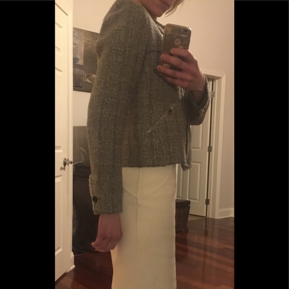 Grey and white jacket with silver hardware.  NWT - Picture 6 of 7